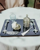 Elegance Nişan Tepsisi ve Söz Nişan Tepsisi  BEYAZ-GÜMÜŞ - 3