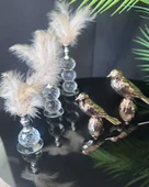 Cascade Dekoratif Gümüş Kuş ve Tüylük  gold - 1