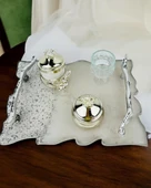 Enchant Gümüş Polyester Söz Tepsisi ve Damat Kahve Fincan Tepsisi   Pembe - 4