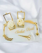 Embrace Gold Şeffaf Söz Tepsisi   Beyaz - 4