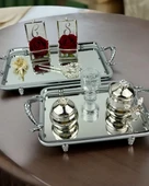 Passion Gümüş Şık Söz Tepsisi ve Nişan Tepsisi  Siyah - 1