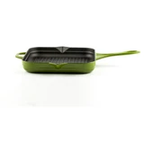 HOSSEVEN HS K GTV 2828 KARE GRİLL TAVA 28X28 CM YARDIMCI KULPLU YEŞİL - 1