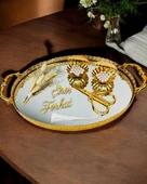 Togetherness Nişan kahve tepsisi ve Söz Tepsisi krem - 3