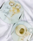 Radiant Söz Tepsisi ve Nişan Tepsisi Seti BRONZ - 1