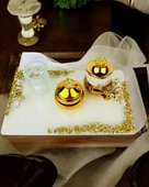 Spark Gold Epoksi Söz Nişan Tepsisi  mavi - 3