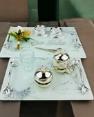 Loyalty Beyaz Desenli Gümüş Nişan Tepsisi  BEYAZ-GÜMÜŞ - 3