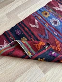 56x98 cm Küçük Tribal Desenli Renkli Vintage Kilim Halı, El Dokuma Geometrik Mini Alan Kilim - 3