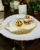 Spark Gold Epoksi Söz Nişan Tepsisi  BRONZ - 3