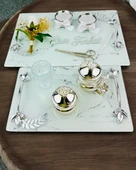 Loyalty Beyaz Desenli Gümüş Nişan Tepsisi  BEYAZ-GÜMÜŞ - 1