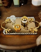 Amour Gold Lüks Swarovski Söz Nişan Tepsisi   Siyah - 2