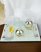 Loyalty Beyaz Desenli Gümüş Nişan Tepsisi  BEYAZ-GÜMÜŞ - 4