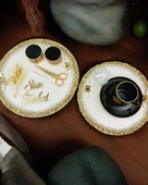 Spark Gold Epoksi Söz Nişan Tepsisi Siyah - 1