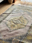 115x190 cm Bohem Pastel Renkli Halı, Vintage Anadolu El Dokuma Halısı, Orta Boy Yıkanabilir Antik Halı - 3