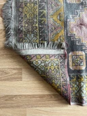 115x190 cm Bohem Pastel Renkli Halı, Vintage Anadolu El Dokuma Halısı, Orta Boy Yıkanabilir Antik Halı - 8