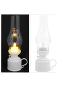 Eski Gaz Lamba Görünümlü LED Lamba - Alev Efektli Pilli 18 CM, Dekoratif Masa Lambası - 4