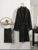 Cotton Box Deluxe Single Bornoz Seti Antrasit - 1