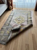 115x190 cm Bohem Pastel Renkli Halı, Vintage Anadolu El Dokuma Halısı, Orta Boy Yıkanabilir Antik Halı - 1