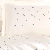 Hobby Çift Kişilik Poplin Premium Nakışlı Nevresim Spring Krem thumbnail 3