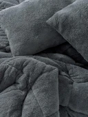 Cotton Box Peluş Çift Kişilik Yorgan Seti Gri - 2