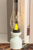 Eski Gaz Lamba Görünümlü LED Lamba - Alev Efektli Pilli 18 CM, Dekoratif Masa Lambası - 1