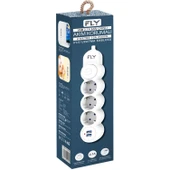 FLY Akım Korumalı Priz 3'lü, 2 Metre, 2 USB 2.1A - 3