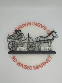 Nostaljik Araba 3D Baskılı Dekor Kişiselleştirilmiş Romantik Hediye - 8