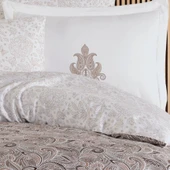 Hobby Çift Kişilik Saten Nevresim Mirabel Kahve thumbnail 2