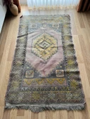 115x190 cm Bohem Pastel Renkli Halı, Vintage Anadolu El Dokuma Halısı, Orta Boy Yıkanabilir Antik Halı - 6