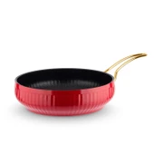 Lines Altın Metal kulp Güveç Tava Kırmızı - 26 Cm - 2
