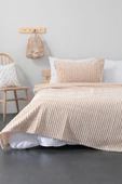 Merinos Modern Line 2 Parça Tek Kişilik Battaniye Seti - Bej - 1