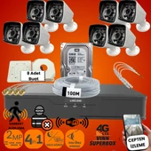 KAMERA SETİ GOLDCAM GECE GÖRÜŞ ÖZELLİKLİIP66 KASA SU GEÇİRMEZ DIŞ MEKANA UYGUN 5MP FULL HD-2.8 GENİŞ AÇI - 1