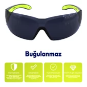 İş Güvenlik Siyah Kaynak Gözlüğü Buğulanmaz Lazer UV Koruyucu Toz Korumalı Gözlük Silikon Kulaklık - 2