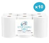 Pratiksoft 10 Koli İçten Çekmeli Kağıt Havlu 60 Rulo - 1