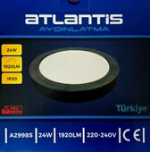 Atlantis 24w Sıva Üstü Panel Led Beyaz Yuvarlak Çap 23 cm Soğutuculu 1920 lm 220v Siyah - 2