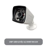 KAMERA SETİ GOLDCAM GECE GÖRÜŞ ÖZELLİKLİIP66 KASA SU GEÇİRMEZ DIŞ MEKANA UYGUN 5MP FULL HD-2.8 GENİŞ AÇI - 3