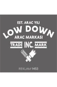 Lowdown Araç Arka Cam özel yeni sticker Oto özel yeni sticker Beyaz 40*30 Cm - 1