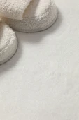 Püsküllü Peluş Kaydırmaz Taban 2li Paspas Takımı - Beyaz - 4
