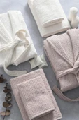 Line %100 Pamuk Luxury 8 Parça Aile Bornoz Seti - Bej - Krem - 2