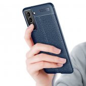 Galaxy S21 FE Kılıf Zore Niss Deri Desenli Silikon Kılıf - 5