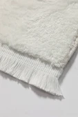 Püsküllü Peluş Kaydırmaz Taban 2li Paspas Takımı - Beyaz - 3