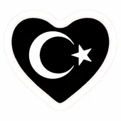 Kalp Türk Bayrağı Motosiklet Siperlik Sticker 10 X 10 Cm - 1