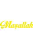 Maşallah Yazısı Oto özel yeni sticker Sarı 24*4 Cm - 1