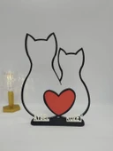 Sevgi Dolu Kediler 3D Baskılı Dekor Sevgililer Günü veya Yıldönümleri için Romantik Hediye - 5