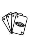 Ford İçin özel yeni uyumlu Aksesuar İskambil Oto özel yeni sticker Siyah 13*11 Cm - 1