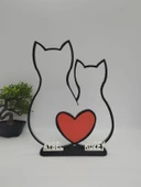 Sevgi Dolu Kediler 3D Baskılı Dekor Sevgililer Günü veya Yıldönümleri için Romantik Hediye - 4