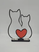 Sevgi Dolu Kediler 3D Baskılı Dekor Sevgililer Günü veya Yıldönümleri için Romantik Hediye - 6