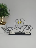 Sevgi Dolu Kuğular 3D Baskılı Dekor Sevgililer Günü veya Yıldönümleri için Romantik Hediye - 1