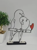 Dalda Aşk Kuşları 3D Baskılı Dekor Sevgililer Günü veya Yıldönümleri için Romantik Hediye - 1