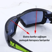 İş Güvenlik Gözlüğü Buğulanmaz Lazer UV Koruyucu Toz Korumalı Füme Gözlük Silikon Kulaklık thumbnail 4