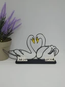 Sevgi Dolu Kuğular 3D Baskılı Dekor Sevgililer Günü veya Yıldönümleri için Romantik Hediye - 3